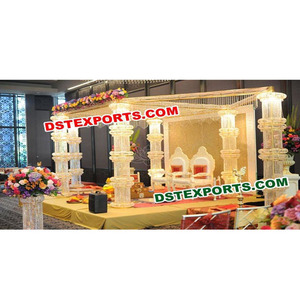ชุดแต่งงานคริสตัล Mandap หกเสาคริสตัล Mandaps - Product Image 1