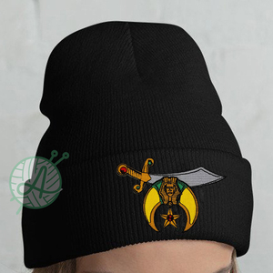 Mason Franc-Maçon Maçonnique Vêtements De Mode Manchette Bonnet Crâne Shriner Chapeaux Brodés - Product Image 4