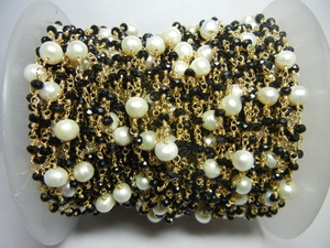 สร้อยลูกประคำลูกปัดมุกสีดำหรูหราค้นหาเครื่องประดับระดับพรีเมียมและส่วนประกอบ - Product Image 2