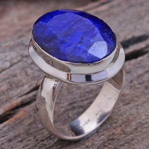 แคชเมียร์ทับทิมเพชรพลอยเหลี่ยมตัดเครื่องประดับขายส่ง925แหวนเงิน - Product Image 4