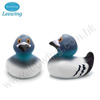 Jouet de bain en plastique PVC vinyle qui couine, article cadeau promotionnel unique pour enfants et adultes, animal Dodo Bird, logo bleu imprimé, canard en caoutchouc