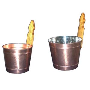 Juego de cubos de sauna de acero inoxidable martillado para uso en villas - Product Image 1