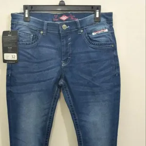 Bangladesh Voorraad Lot Export Kwaliteit Lage Taille Gebreide Denim Jeans Mannen Jeans Voor Alle Seizoen