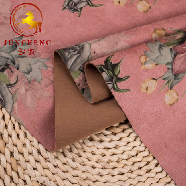 Новинка 2019, замшевая ткань с принтом, верхняя модная замшевая ткань для одежды и обуви