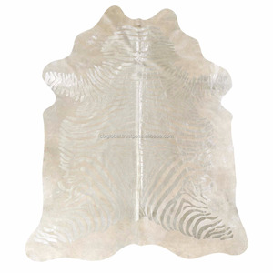 Zèbre D'or Acide Lavage Tapis En Peau De Vache - Product Image 2