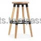 Elegante Taburete Alto Redondo de Madera Maciza con 75 cm de Altura de Asiento, Aspecto Antiguo para Muebles de Sala de Estar - Product Image 2