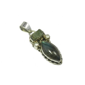 Nouveau produit fait à la main solide 925 en argent Sterling Labradorite perle multi pierres précieuses pendentif bijoux fins pendentifs et breloques bijoux - Product Image 1