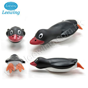 Jouets de bain pour bébé en plastique PVC vinyle mignon et sûr pour enfants, jouet en peluche pingouin qui couine, mini animal imperméable, jouet de douche - Product Image 4