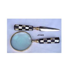 แว่นขยายโมเสกมุกและเขาสัตว์ พร้อมมีดเปิดจดหมาย ของขวัญสำหรับผู้ชาย - Product Image 5