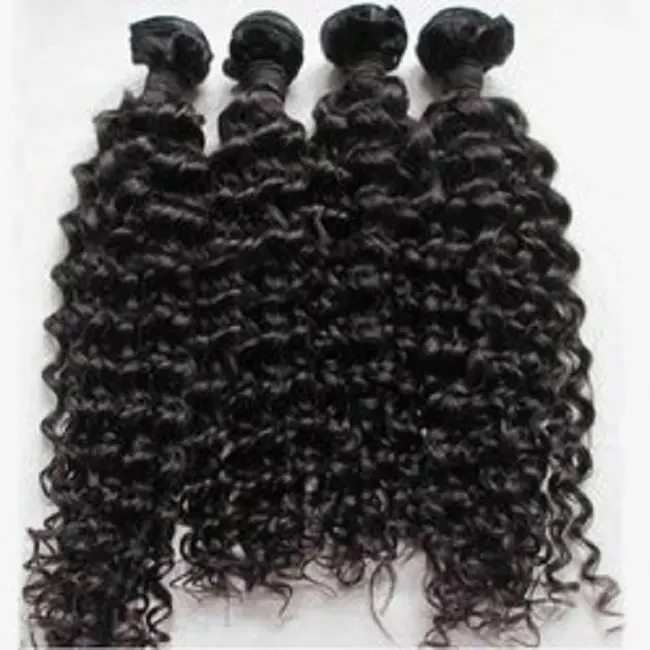 Wet and wavy 100 percent human hair extensions virgin remy raw indian temple curly hair
