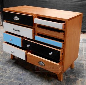 Meuble rétro à breloques Style Vintage, en bois massif Soho, table de chevet, tiroirs - Product Image 4