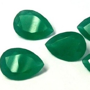 8mm 10mm Naturel Vert Onyx Poire À Facettes Pierre Précieuse Lâche Acheter en Ligne Boutique à Prix d'Usine Grossiste pour la Fabrication de Bijoux de Luxe - Product Image 1