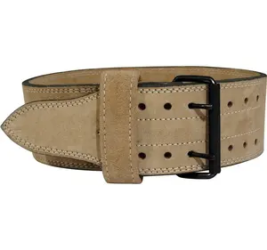 Premium Leather weightlifting belt / powerlifting belt in double prongs with custom logo and custom color option