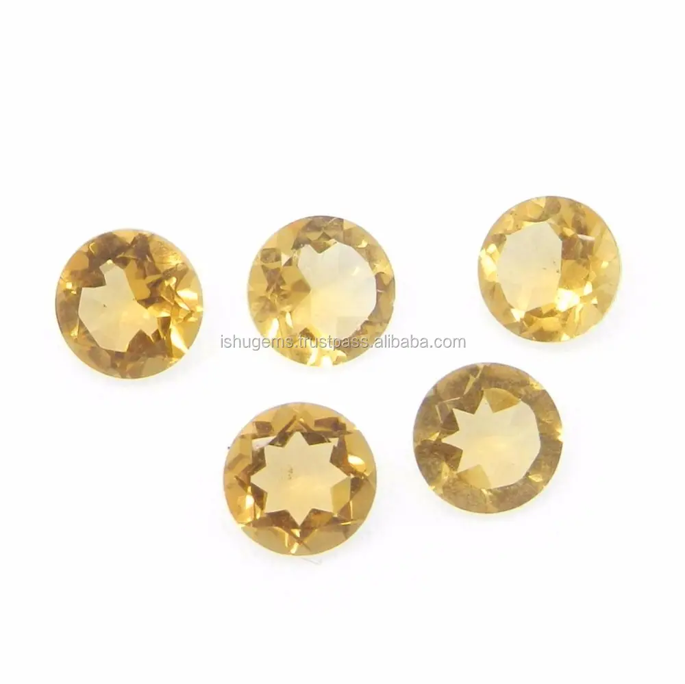 Citrine dorée 6mm rond 0.75 cts pierres précieuses en vrac pour bijoux