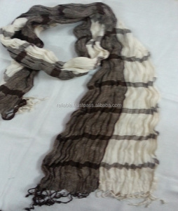 Nouvelle catégorie de produit de longueur élégante pour les ensembles de chapeaux et de gants Écharpe élégante en coton froissé avec style long et uni - Product Image 1