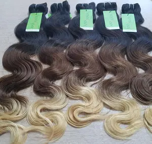 Бразильские волнистые натуральные человеческие волосы-от необработанных волос с одинаковой кутикулой-до 85 см-полные цвета