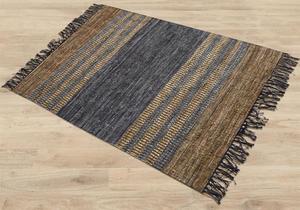 พรมหนังสีเทาทำด้วยมือเสื่อประตูทอสำหรับห้องนอนบ้านหรูหราหรูหราสัมผัสเพื่อเพิ่มการตกแต่งภายใน - Product Image 4