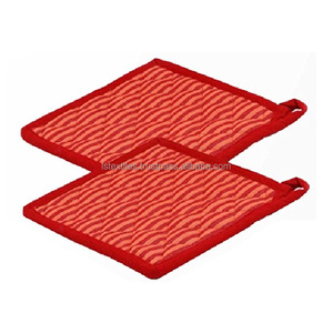 Mitones de horno de algodón con juego de soporte de olla de lona - Product Image 2