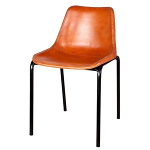 Fer industriel moderne et chaise en cuir avec un design antique pour bureau à domicile - Product Image 6