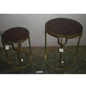 Antique Design Aluminum <b>Nesting</b> Round Marble Coffee <b>Table</b> With Aluminium - Product Image 1