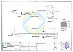 Ciseaux de suture Ligature Heaths - Product Image 4