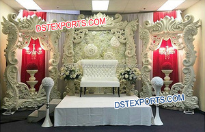 Indian Wedding Jharokha <b>Frames</b> <b>Backdrop</b> Golden FRP Self Standing <b>Backdrop</b> <b>Frames</b> Wedding Stage <b>Backdrop</b> Panels Decor - Product Image 6