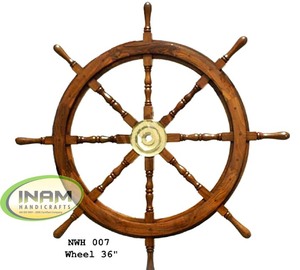 Náutico de madera antiguo de nave volante decoradas con incrustaciones de latón de trabajo - Product Image 2