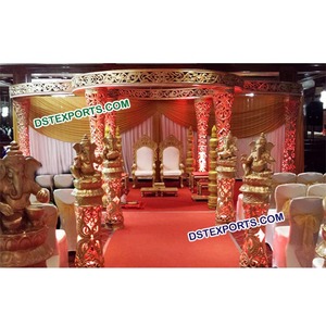 ชุดมีดแกะสลักเส้นใยสีทองแบบดั้งเดิมชุดเจดีย์ delizio สำหรับงานแต่งงานอินเดีย - Product Image 1