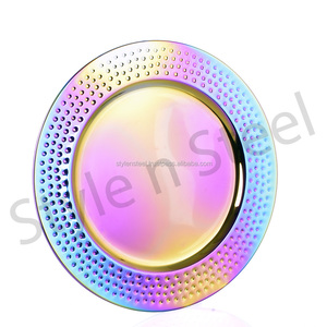 Plaque de présentation en acier inoxydable avec peinture métallisée Ins Design Style Dîner Fête de mariage Décoration de table Plats essentiels - Product Image 6