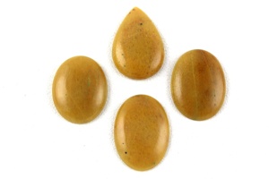 4 pièces de qualité AAA naturel jaune Aventurine Cabochons à dos plat pierre précieuse lisse en forme ovale et poire pour la fabrication de bijoux - Product Image 5