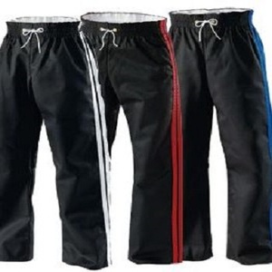 <b>Men's</b> Full/Semi Contact Boxing <b>Trousers</b>-100% Polyester Black/<b>Red</b> - Product Image 1