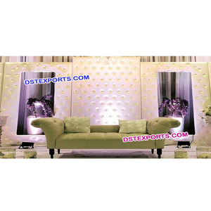อังกฤษงานแต่งงานพิธีตกแต่งเวทีแต่งงานหนังแผงทอสำหรับขายคริสตัลติดตั้งแผงหนังตกแต่งตกแต่งงานแต่งงาน - Product Image 1