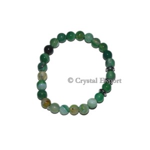 Compra en línea pulseras de piedras preciosas de ónix con bandas verdes pulseras de cuentas hechas a mano - Product Image 1
