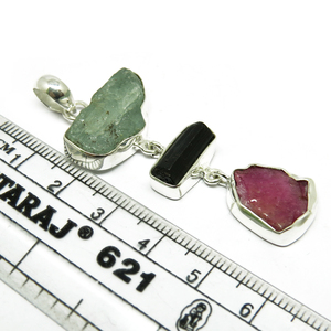 Colgantes de plata de ley 925 con múltiples piedras, joyería de plata de diseño - Product Image 6