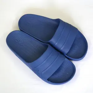 Deslizador azul EVA para hombres y mujeres, zapatilla de hotel