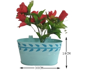 Barandilla de Metal pintada a mano para balcón, maceta colgante de hierro para flores, maceta de jardín, cubo de Metal Fl - Product Image 1