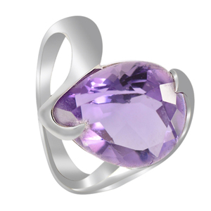 แหวนพลอยอเมทิสต์ที่ออกแบบล่าสุด925เครื่องประดับเงินสเตอร์ลิงพร้อมแหวนแฟชั่นประดับด้วยง่ามชุบเงิน - Product Image 4
