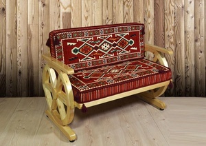 Meuble de marque en bois mah-jong, ensemble de coussins arabes - Product Image 2