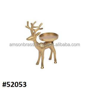 HIGH QUALITY BRASS FINISHES ALUMINIUM REINDEER <b>CANDLE</b> HOLDER CHRISTMAS DECOR <b>PILLAR</b> <b>CANDLE</b> HOLDER - Product Image 3