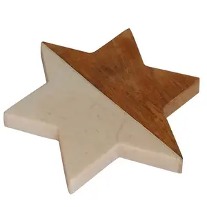 Tabla de cortar de Material de madera, decoración de diseño elegante con forma de estrella, única, epoxi