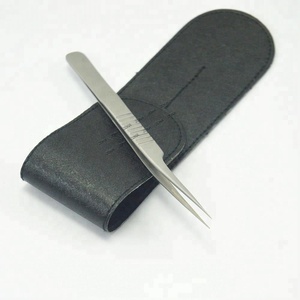 Pinzas de extensión de pestañas de acero inoxidable con etiqueta privada personalizada profesional, Punta puntiaguda, fibra, cierre completo, pestañas, cejas - Product Image 2