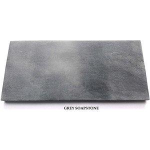 Plateau de service rectangulaire en pierre naturelle gris pierre ollaire, émaillé, couleur naturelle, fabriqué en Inde pour les restaurants, les hôtels et la décoration - Product Image 1