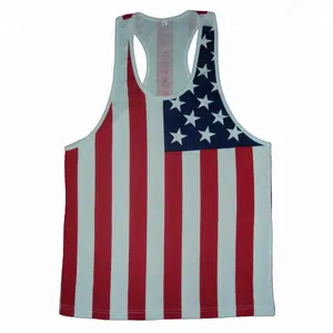 Stringer Vest/Bendera Amerika Gym Singlet/Amerika Serikat Tank Top