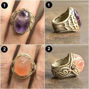 Polymer Clay <b>Ring</b> Natural Gemstone GIA Classic Antique Copper Plated Wholesale Price - Product Image 4