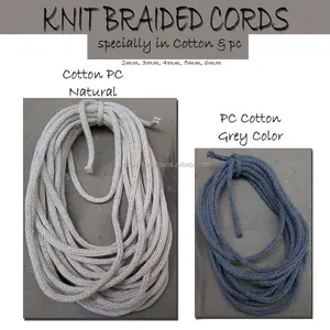 针织编织绳在棉 & PC 2毫米至6毫米，用于手提袋抽绳袋绳棉袋粗纱绳Macrame结