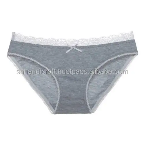 Women Comfortable Bow Cotton Panty Underwear Solid Low-rise Briefs