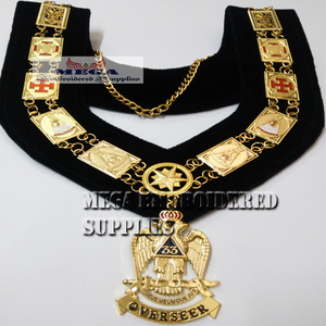 Collier maçonnique de 33e degré Regalia, broderie artisanale, point de croix complexe, broderie légère en polyester imitation - Product Image 5