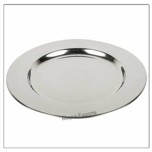 Elegant Stainless Steel <b>Charger</b> <b>Plate</b> Eco-Friendly Durable Reusable for Party Weddings Banquets <b>Bulk</b> Sale - Product Image 1