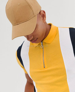 เสื้อยืดโปโลสำหรับผู้ชายสีเหลืองพิมพ์ลายโลโก้และโลโก้แบบปรับแต่งได้ - Product Image 3