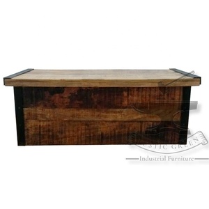 โต๊ะกาแฟทำจากเหล็กและไม้เนื้อแข็งเฟอร์นิเจอร์ห้องนั่งเล่นทนทานสำหรับใช้ในบ้าน - Product Image 5